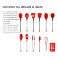 thumbnail image 4 of Juego De Cucharones De Silicona Y Acero Inoxidable KITCHENES 12 piezas, 4 of 7