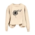 thumbnail image 1 of Gibobby Temperamento Pullover Top Sudadera con capucha sin capucha con estampado de diente de león para el día de San Valentín informal a la moda para mujer (Beige, L), 1 of 4