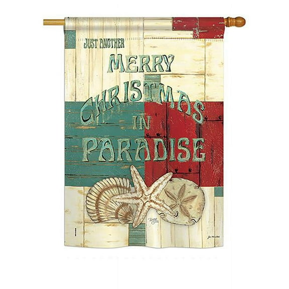 Breeze Decor BD-XM-H-114165-IP-BO-DS02-US Christmas in Paradise Winter - Seasonal Christmas Impressions Decorative Vertical House Flag - 28 x 40 in.
