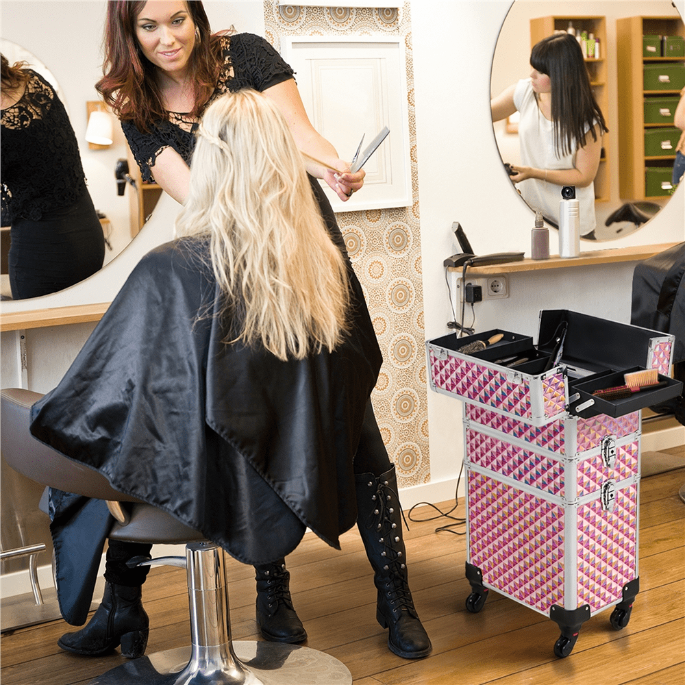 Renwick 3-in-1 Rolling Makeup Train Case, Pink