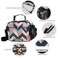 thumbnail image 3 of FORMRS Student Insulated Lunch Bag with Shoulder Strap Reusable Cooler Box for School, Pink Geometric, 3 of 9