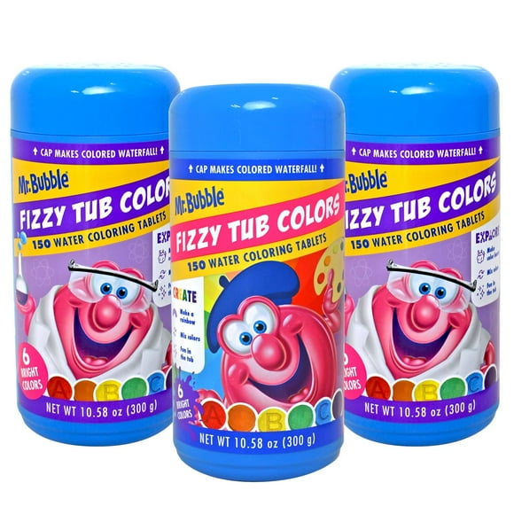 Tabletas para colorear para agua de baño Mr. Bubble Fizzy Tub Colors