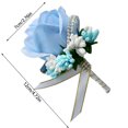 thumbnail image 3 of Wrist Corsage Bracelet, Elegant Artificial Silk Rose And Leaf Design With Crystal Embellished Bow, Adjustable Bracelet And Pin Back For Secure Wear, Ideal For Wedding Anniversary, 3 of 4