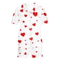 thumbnail image 5 of PNTUTB Fashion Women's Heart Print Casual Collared Pocket Short Sleeve Top with Elastic Waist Shorts Pajama Set, 5 of 6
