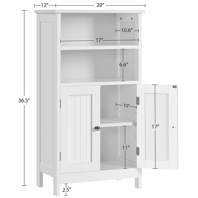 Double Door Storage Cabinet with Adjustable Shelves and Storage