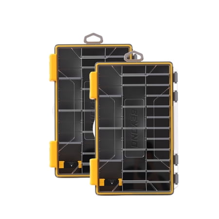 Beyond Fishing DryLock 2 Pack Waterproof Tackle Box Dual-Latch Watertight Seal Keeps Lures Dry & Rust-Free Adjustable Removable Dividers 3600 Fishing Tackle Tray Organizer