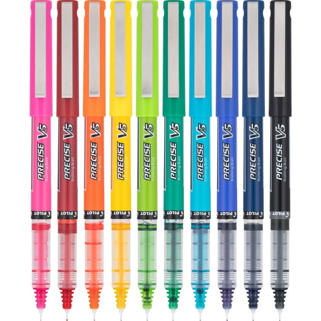 Bola enrollable de tinta líquida Pen PILOT Precise V5 en barra, 0,5 mm, paquete de 10
