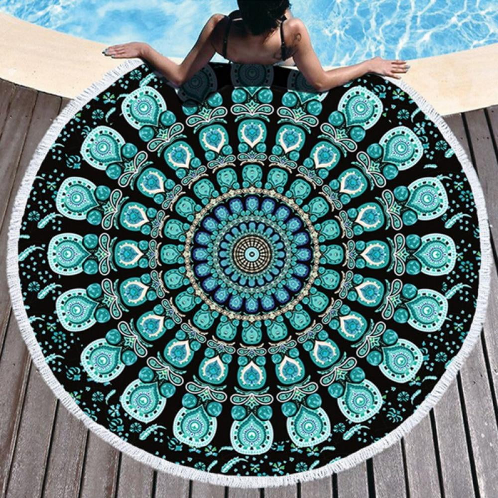 Indian Round Roundie Hippie Mandala Tapestry Beach Throw Blanket Yoga Mat Decor 