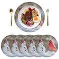 thumbnail image 3 of Ryvnso Cardinal and Snowman Round Plate Mats Dining Table Placemat 1 Piece for Holiday Decoration, 3 of 7
