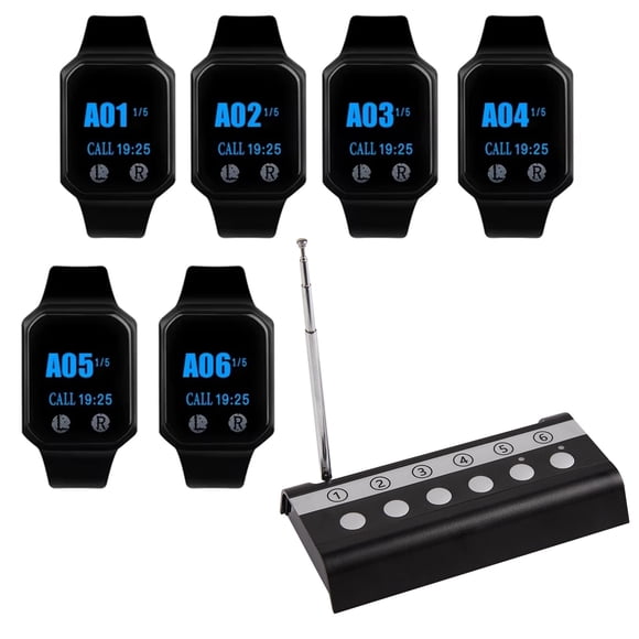 Sistema inalámbrico de aviso para restaurantes WNKRUN, 6 relojes, 250 m