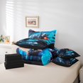 thumbnail image 5 of Manfei Dinosaur Print Bedding Comforter Set 7 Pieces for Boys, Ocean Dino Full Bedding Set, Wild Animal Wildlife Fitted Sheet Flat Sheet, Ultra Soft Bedroom Decor, 5 of 7