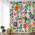 thumbnail image 2 of Floral Shower Curtain Colorful Shower Curtain Flower Boho Bright Unique Flowered Fabric Bohemian Shower Curtain for Bathroom with 12 Hooks, 72"x 72", 2 of 6