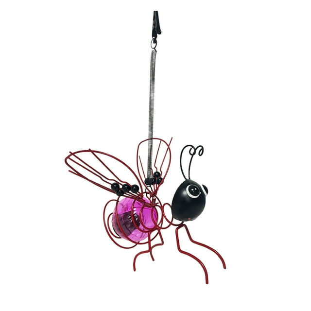 Vaidha 2pcs Solar Hanging Insect Simulation Light Hanging Flying Sky Luminous Simulation Insect Ornament Garden Decoration Ornament