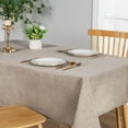thumbnail image 2 of JIUZHEN Faux Linen Rectangle Tablecloth - Wrinkle and Stain Resistant Washable Table Cloth for Kitchen Dining Room Holiday Table Cover for Party Dinner Picnic, Stone, 60 x 84 Inch, 2 of 8