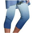 thumbnail image 3 of QATAINLAV Women's Milk Silk Soft Yoga Capri Pants Fashion Gradient Print Cropped Leggings Outdoor Plus Size Running Legging Capris Best Sales Today Blue XL, 3 of 6