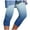 zb-Blue, variant on fartey Women's Capri Pants Plus Size Gradient Printed Stylish Beach Crop Pants Lounge Summer Elastic High Waist 3/4 Length Pants Slim Fitted Yoga Joggers Cropped Pants, S-5XL
