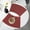 Red, variant on Leather Table Mats Set of 6 - Heat Resistant Placemats Waterproof Oilproof Round Scalloped Shape, Non-Slip Kitchen Dining Table Protectors, Insulating Pads, 11.8x15.7in