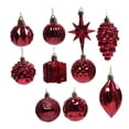thumbnail image 3 of 10 piezas de adornos navideños decorativos, pequeños colgantes de Navidad, bolas de Navidad colgantes para aniversario, hogar, cumpleaños, festival, rojo oscuro, 3 of 8