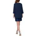 thumbnail image 3 of INSPIRE CHIC Women's Two Piece Dress Sets Wedding Guest 2 Piece Outfits Sequin Dresses and Open Front Cardigans S Navy Blue, 3 of 6