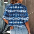 thumbnail image 4 of Posijego T-Shirts Teinture sur Nœuds Graphiques pour Femmes Été Décontracté Col Rond Manches Courtes Crop Tops, 4 of 6