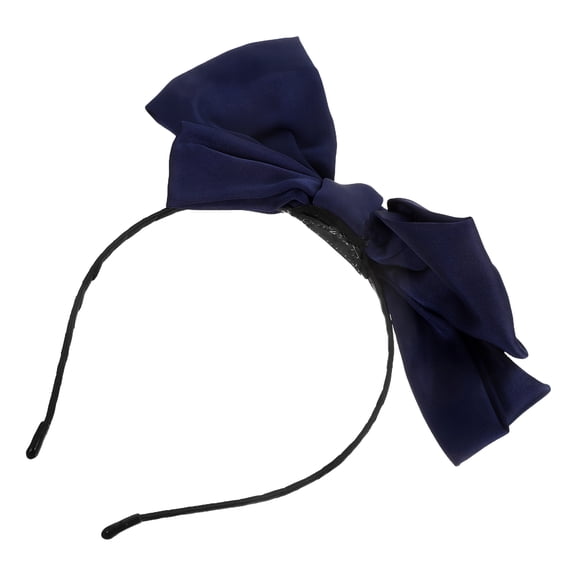 OFFIGAM big ribbon bowknot headband Dark Blue 1Pack Vintage Hair Accessories for Women Girls