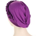thumbnail image 7 of BKQCNKM Headbands for Women Headband for Washing Face Women Braid Hat Muslim Ruffle Cancer Turban Wrap Cap Headbands, Purple One Size, 7 of 7