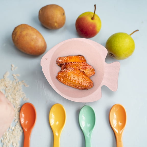 UNLLLL 1 Pcs Fish-Shaped Baby Bowl, Japanese Style Originality Straw Bowl, Kindergarten Bowl Tableware, for Kids