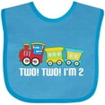 thumbnail image 3 of Inktastic 2nd Birthday Two Two Train Boys Baby Bib, 3 of 4