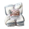 thumbnail image 3 of Gifts TTJ Thickened Lambswool Winter Blanket Soft Plush Double Layer Fleece Throw Extra Warm Cozy Sherpa Bed Blanket For Sofa Bed Travel Machine Washable Holiday Gift Blanket, 3 of 6