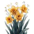 thumbnail image 1 of Qisvanset 12x16 Inch With Frame 2D Flat Wall Art Yellow Daffodils Floral Bible Verse Housewarming Decor, 1 of 8