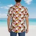 thumbnail image 4 of Honeii Santa Claus bells Snowman Print Men’s Hawaiian Shirt,Classic Button-Down Short Sleeve Shirt, for Beach, Vacation, and Outdoor Activities,3X-Large, 4 of 7