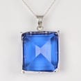 thumbnail image 3 of GEMHUB 17.60 Gm Square Shape London Blue Topaz Gemstone Pendant in Fine Solid 925 Silver Setting, 3 of 5