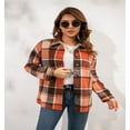 thumbnail image 1 of Ins Internet celebridad otoño estilo callejero europeo y americano de manga larga solapa suelta camisa a cuadros de mujer abrigo de longitud media, 1 of 4