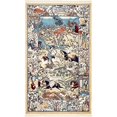 thumbnail image 1 of Unique Loom Narenj Hunting Scene Textured Rug 3' x 5' Rectangle Tan/Blue, 1 of 1