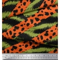 thumbnail image 2 of Soimoi Green Viscose Chiffon Fabric Leopard & Wild Animal Skin Decor Fabric Printed BTY 42 Inch Wide, 2 of 3