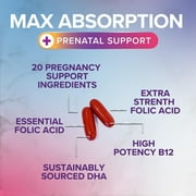 Prenatal Vitamins for Women with Folic Acid + Omega 3 DHA for Fetal Brain Development, Best Prenatal Vitamin Supplement, Daily Pregnancy Multivitamin Nutritional Support, Non-GMO - 240 Softgels