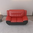 thumbnail image 2 of US PRIDE FURNITURE Eveland 61.3" Faux Leather Pillow Top Arm Loveseat-Red/Black, 2 of 5