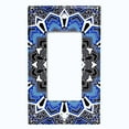thumbnail image 5 of Metal Light Switch Plate Cover Mandala Blue White Flower Tile Pattern MDL056, 5 of 13