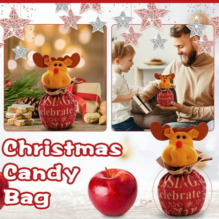 

Pgeraug Pendants Christmas Decorations Christmas Eve Cartoon Animals Bag Gift Bag Christmas Candy Bag Originality Desktop Ornament D