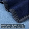 thumbnail image 3 of Poyet Motte Aubisque Heavyweight 100% Wool All Natural Blanket, Full/Queen Size, Navy/Blue, 3 of 9