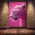 thumbnail image 2 of Mudket Glitter Pink Leopard with Crystals Framed Canvas Wall Art, Cute Girly Pink Leopard Wall Art Trendy Decor for Girls Bedroom, Dorm, Vanity Room, Ready to Hang - 40"L x 28"W, 2 of 10