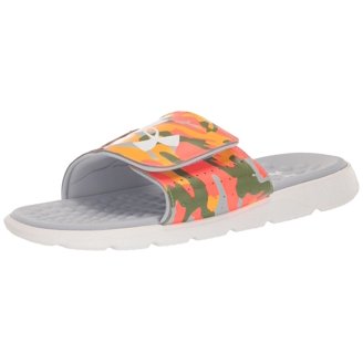 Under Armour Green and Orange Slide Sandals Men main image 2