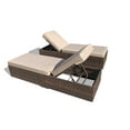thumbnail image 6 of JOIVI Outdoor Chaise Lounge Chairs, Brown Wicker Rattan Adjustable Position Sun Lounger with Removable Beige Cushions- Set of 2, 6 of 13