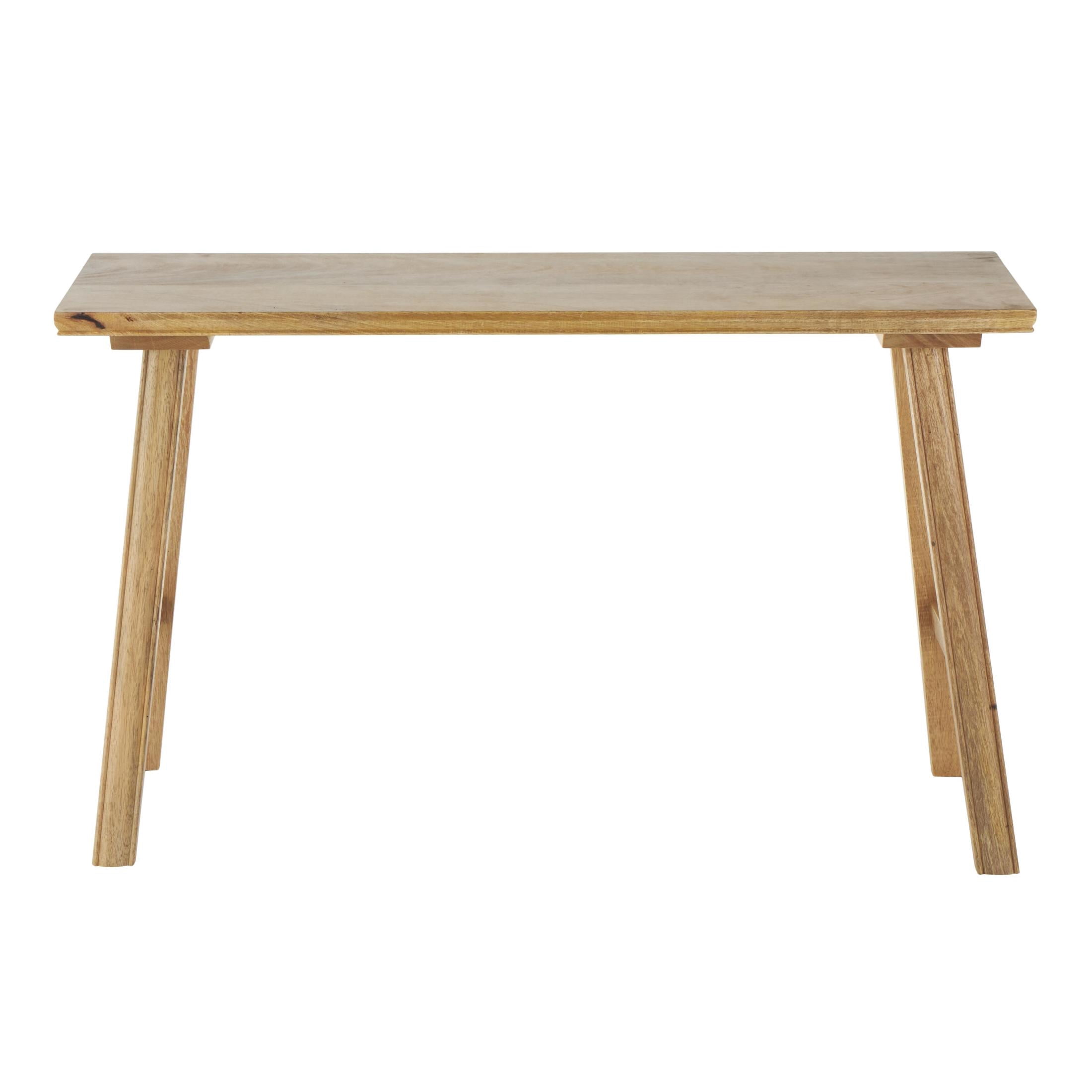DecMode Mango Wood Handmade Traditional Bench, Brown
