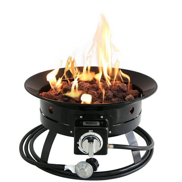 19'' Outdoor Gas Fire Pit, Portable 52,000 BTU Propane Patio Heater