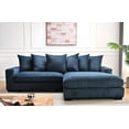 thumbnail image 2 of Uspridefurniture 2 Piece Modern Corduroy Fabric L Shaped Sectional Sofa Set Facing Right Blue, 2 of 4