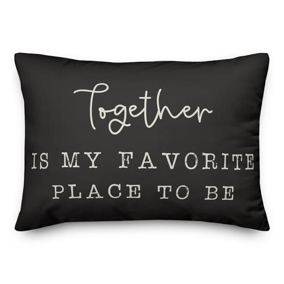 Creative Products Favorite Place on Black 14x20 Indoor / Outdoor Pillow