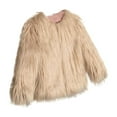 thumbnail image 2 of NAISIBABY Girls Faux Fur Coat, Thicken Warm Solid Color Long Sleeve Kids Fashion Winter Clothes Jacket Khaki 5-6T, 2 of 3