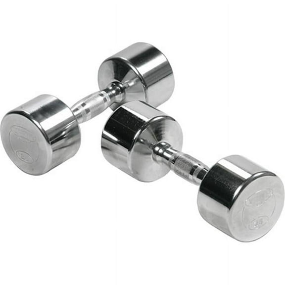 York Barbell 33034 Solid Steel Professional Chrome Dumbbell with Ergo Grip - 45 lbs