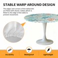 thumbnail image 2 of Elastic Fitted Round Tablecloth, Teal Red Turtle Coastal Waterproof Stretch Table Cover for 45"-54" Tables, Summer Beach Nautical Coral Starfish Washable Outdoor Tablecloths for Patio, Picnic, 2 of 9
